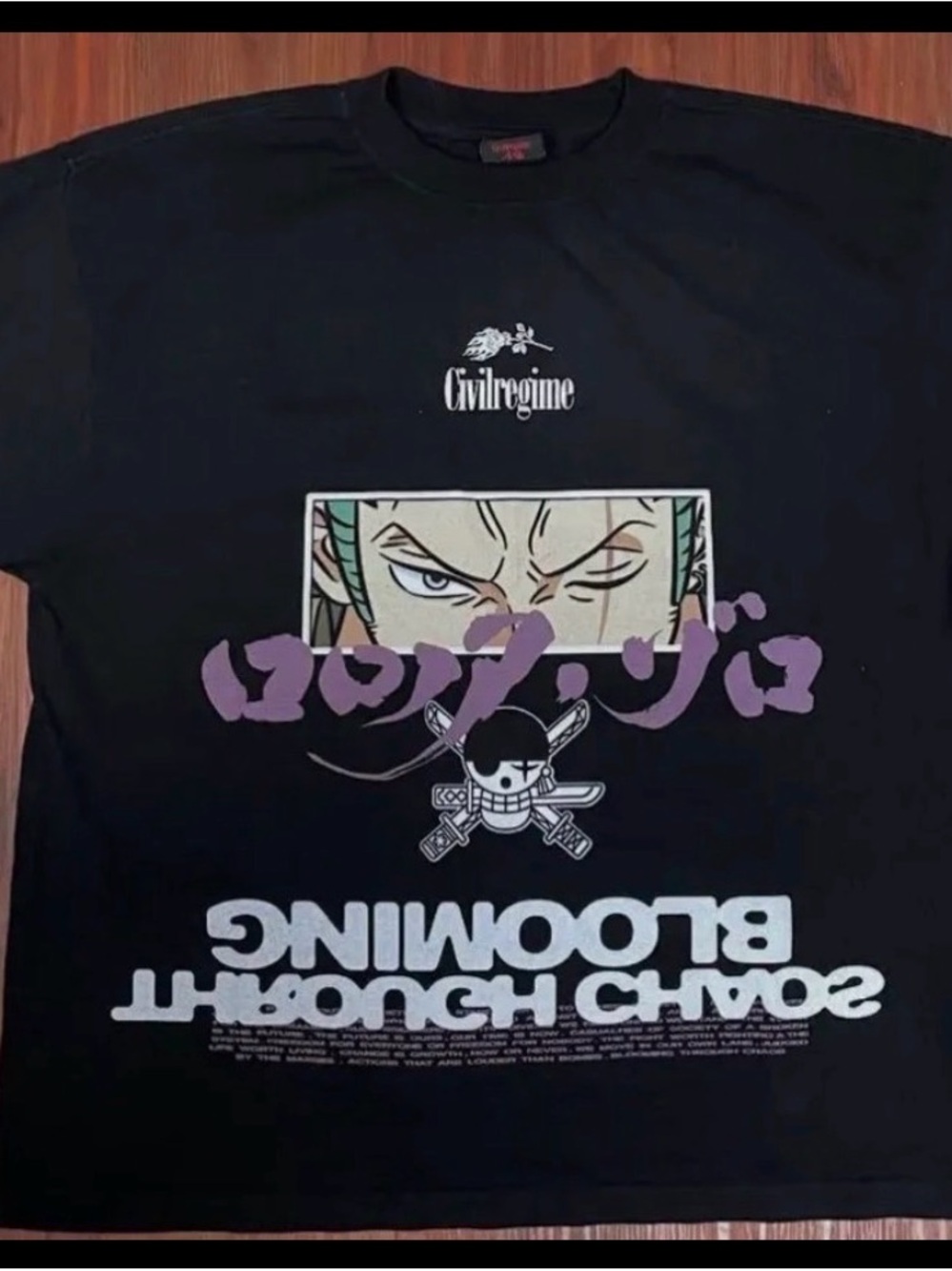 Civil Regime x One Piece “Warrior Of Chaos” 2XL Oversized New Black Tee
